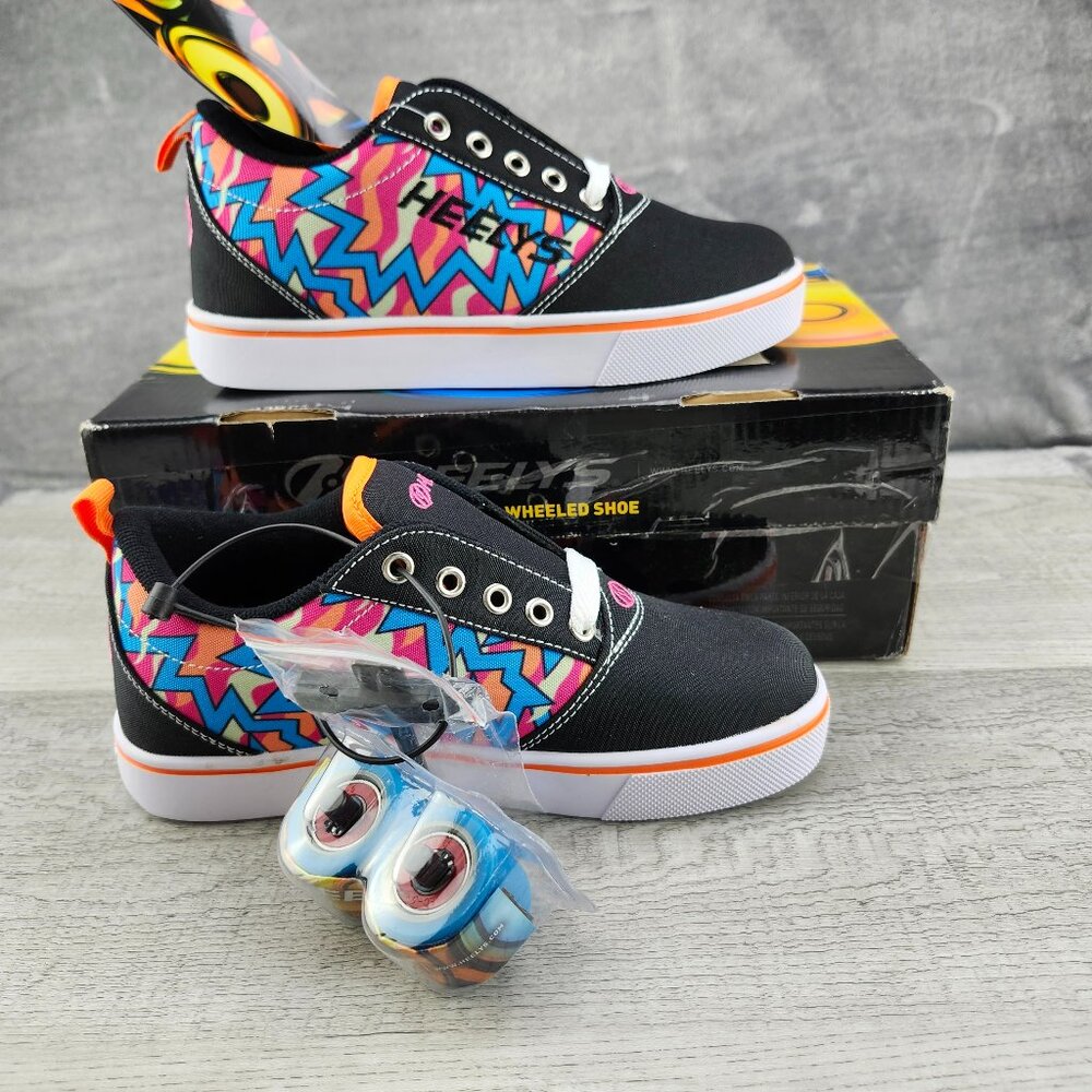 Heelys Pro 20 Skate Girl Size Y3 (EU 34) Black Pink Orange Cyan Shoes NIB
